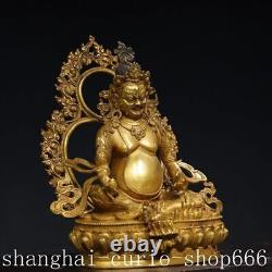 12Chinese old Temple Tibetan Buddhism bronze gilt Yellow Jambhala Buddha statue