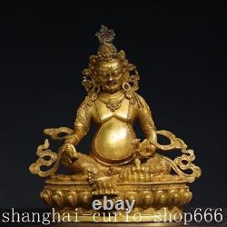 12Chinese old Temple Tibetan Buddhism bronze gilt Yellow Jambhala Buddha statue