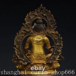 12Chinese old Temple Tibetan Buddhism bronze gilt Yellow Jambhala Buddha statue