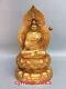 12.2chinese Old Antiques Pure Copper Gilding Guanyin Bodhisattva Buddha Statue