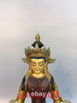 12.2Old Chinese antiques Handmade Pure copper gilding Longevity Buddha statue