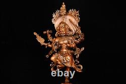 12.2 Collection Chinese Box-wood Carving Buddhism Trailokyavijaya Statue