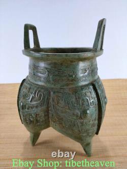 12.2 Old Chinese Bronze Ware Dynasty Palace Beast Face Incense Burner Censer