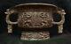 12.2 Old Chinese Bronze Ware Dynasty Vessel Handle Elephant Jar Pot Crock