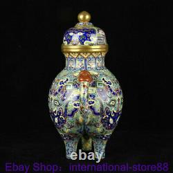 12.4 Old Chinese Enamel Porcelain Dynasty Palace Beast Face Teapot Wine Pot