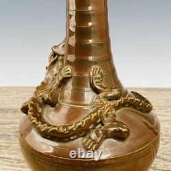 12.4 Old Chinese Porcelain Song dynasty ding kiln mark zijin glaze dragon Vase