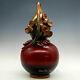 12.8 Chinese Antiques Jun Kiln Red Glaze Five Blessings Statue Gourd Bottle