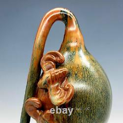 12.8 Chinese antiques Jun kiln Red glaze Five Blessings Statue Gourd bottle