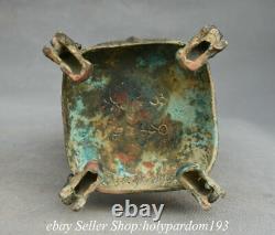 12.8 Collect Ancient Chinese Bronze Ware Dynasty Lid Beast Ear Bottle