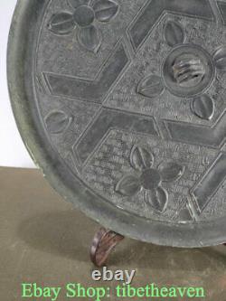 12.8 Rare Old Chinese Bronze Ware Dynasty Palace Flower Bronze Mirror