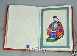 12 Antique Chinese China Qing Dynasty Watercolor Painting Pith Rice Album 1850