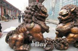 12 Chinese Bronze Copper Fengshui Evil Guardian Door Beast Fu Foo Dog Lion Pair