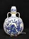 12 Chinese Antiques Ming Blue And White Flower And Bird Pattern Binaural Bottle