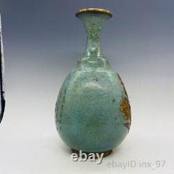 12 Chinese antiques porcelain Song Ru Kiln Bao Jinkou Floral pattern bottle