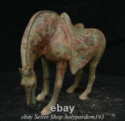 12 Old Chinese Bronze Ware Fengshui 12 Zodiac Year Horse Statue Sculpture