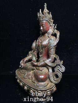 12 Old Chinese dynasty Temple Tibetan Buddhism bronze gilt Tara Buddha statue