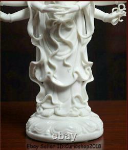 12 Rare Chinese Dehua White Porcelain 18 Arms Kwan-Yin Guan Yin Goddess Statue