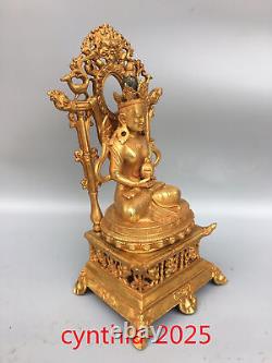 13.3Rare Chinese antiques Pure copper gilding Backlit Guanyin Bodhisattva Buddh