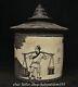 13.6 Old Chinese Song Dynasty Cizhou Kiln Porcelain Figure Granary Jar Pot