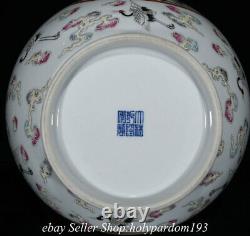 13.6 Qianlong Marked Chinese Famille rose Porcelain Flower Crane Zun Bottle