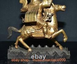 13.6 ancient China Chinese copper Gilt Palden Lhamo Deity Buddha statue