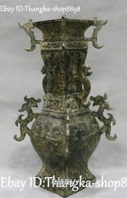 13 Chinese Old Bronze Ware Phoenix Phenix Bird Beast Flower Vase Bottle Statue