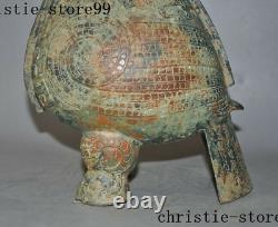 14Antiquity Old Chinese Bronze Ware Dynasty Birds Zun Portable drinking vessel