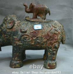 14.4 Ancient Chinese Bronze Ware Dynasty Palace Elephant Zun Jar Pot Statue