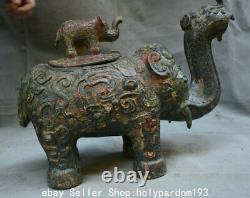 14.4 Ancient Chinese Bronze Ware Dynasty Palace Elephant Zun Jar Pot Statue