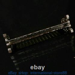 14.4 Old Chinese Wood inlay Jade Gems Dynasty Palace Counting Frame Abacus
