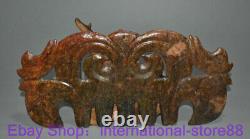 14.4 Rare Chinese Hongshan Culture Hetian Jade Carving Dragon Beast Yu bi Pei