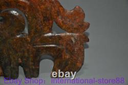 14.4 Rare Chinese Hongshan Culture Hetian Jade Carving Dragon Beast Yu bi Pei