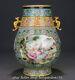 14.8 Qianlong Marked Chinese Colour Enamels Porcelain Flower Human Bottle Vase