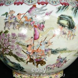 14.8 Qianlong Marked Chinese Famille rose Porcelain immortal God Jar Pot Crock