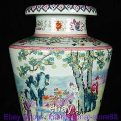 14.8 Qianlong Marked Old Chinese Enamel Porcelain Civil Service Bottle Vase