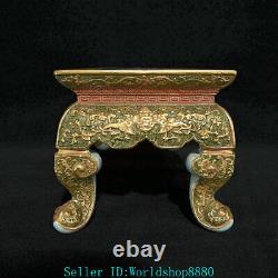 14'' Ancient Chinese Enamel Color Gilt Porcelain Landscape Figure Tea Table