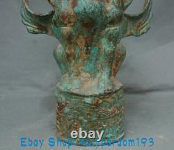 14 Antique Old Chinese Bronze Ware Dynasty Palace Seat Dragon Beast Statue