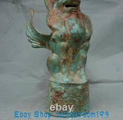 14 Antique Old Chinese Bronze Ware Dynasty Palace Seat Dragon Beast Statue