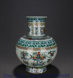 15.2 Marked Chinese Dou Porcelain Dynasty Palace pomegranate Flower Bottle Vase