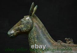 15.2 Old Chinese Bronze ware Dynasty Palace Equus asinus Zun Pot Statue