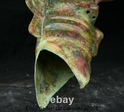 15.6 Rare Antique Old Chinese Bronze Ware Dynasty Sanxingdui People Head Statue