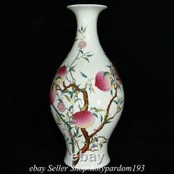 16.2 Qing Yongzheng Chinese Famille rose Porcelain Fengshui Peach Bottle Vase