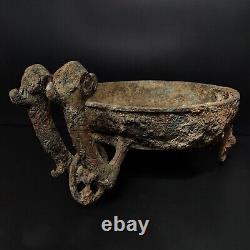 16.4'' Chinese Bronze Ware Dynasty Palace Bronze plate tray animal