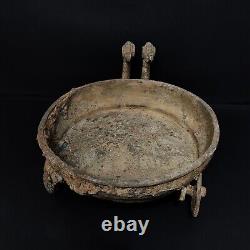 16.4'' Chinese Bronze Ware Dynasty Palace Bronze plate tray animal
