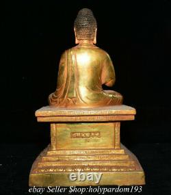 16.4 Marked Old Chinese Bronze Gilt Shakyamuni Amitabha Buddha Backlight Statue