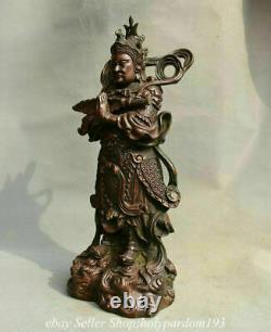 16.4 Old Chinese Bronze Fengshui God Weide Statue Sculpture