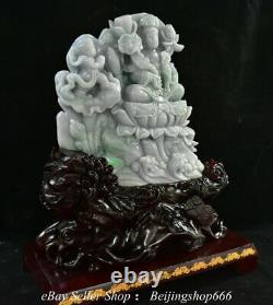 16.8 Chinese Natural Emerald Jade Jadeite Guan Yin Goddess Tongzi Statue