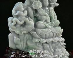 16.8 Chinese Natural Emerald Jade Jadeite Guan Yin Goddess Tongzi Statue
