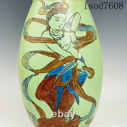 16antique Chinese Song dynasty big weekend Firewood kiln Color painting vase