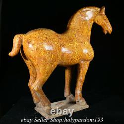 17.2 Old Chinese Tang Sancai Glaze Pottery Fengshui 12 Zodiac Year Horse Statue
